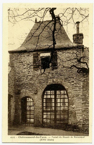 Châteauneuf-du-Faou.- Portail du Manoir de Keranmoal (XVII siècle)