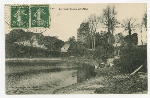 Saint-Aubin-du-Cormier (I.-et-V.).- Le vieux Château et l'Eétang.