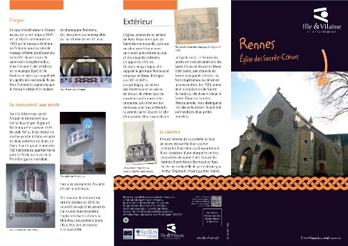 Rennes - Dépliant de découverte de l'église des Sacrés-Coeurs