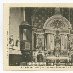 FOUGERES (I.-et-V.) - Pensionnat Saint-Joseph - Intérieur de la chapelle.